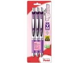 Pentel EnerGel Deluxe RTX Gel Ink Pens, 0.7 Millimeter Metal Tip, Violet Ink, 3-Pack (BL77BP3V)