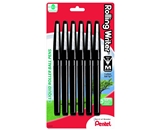 Pentel Rolling Writer Roller Ball Pen, Medium Line, Black Ink, 6 Pack (R100BPA-6)