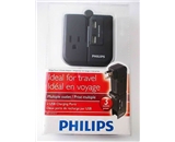 Philips Travel 3 Outlet Adapter with 2 USB Charging Ports SPS2150WA/37