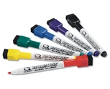 Quartet ReWritables Dry Erase Mini Markers with Cap Mounted Erasers, 6-Marker Pack, Assorted Standard Colors (51-659312Q)