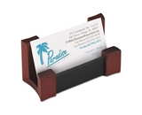 Rolodex Leather Business Card Holder, Wood and Faux (81766)