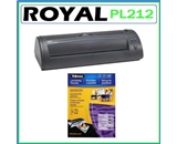 Royal PL-2112 12-Inch Hot Roller Laminating Machine + Laminating Pouches Assortment 3ml 130-Pack