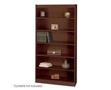 Safco 6-Shelf Reinforced Square-Edge Veneer Bookcase, Mahogany [Kitchen]