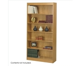 Safco 6-Shelf Square-Edge Veneer Bookcase, Light Oak