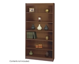 Safco 6-Shelf Square-Edge Veneer Bookcase, Walnut for Workplace/Kitchen