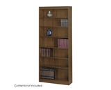Safco 7-Shelf Reinforced Square-Edge Veneer Bookcase, Walnut [Kitchen]