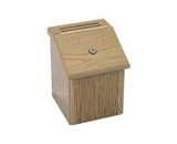 Safco Wood Suggestion Box, Latch Lid Key Lock, 7 3/4 x 7 1/2 x 9 3/4, Oak (SAF4230MO)