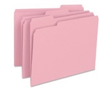 Smead 1/3-Cut File Folders, Letter Size, Pink, 100 Per Box (12643)