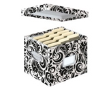 Snap-N-Store Letter Size File Box, 11 x 14 x 1 Inches, Black and White Scroll Design (SNS01836)