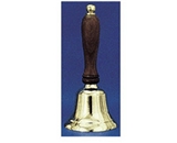 Solid Brass Hand Bell, 6-1/2- High, Natural Wood Handle; no. AU-48101