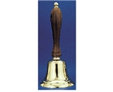 Solid Brass Hand Bell, 8-1/2- High, Natural Wood Handle; no. AU-48102