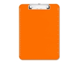 Sparco SPR01866 Transparent Plastic Clipboard, Flat Clip, 9-x12-1/2-, Neon Orange