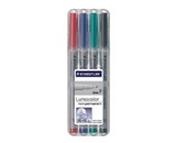 Staedtler-s Lumo Color Non-Permanent Markers, Fine Point, 4/Count, Assorted (STD316WP4A6)