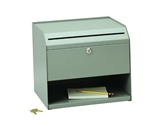 SteelMaster Counter-Top Slotted Suggestion Box, Includes Keys, 12.5 x 11 x 10 Inches, Gray (22290SBGY)