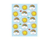Sun & Rainbows Shape Stickers; 90 per Pack; Multi-Colored; no. CD-168024