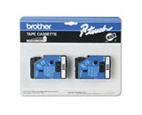 Brother TC-34Z 3/8 Inch White on Black P-Touch Tape