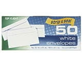 Top Flight (#10) Boxed Envelopes, Strip and Seal Closure, 4.5 X 9.625 Inches, White, 50 Envelopes per Box