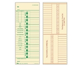 TOPS Weekly Time Cards, Green Ink Front and Back, 3.5 x 9 Inches, 500-Count, Manila (1257)