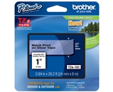 Brother TZ151 1 In. Black On Clear P-touch Tape, TZe-151