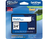 Brother TZ243 3/4 In. Blue On White P-touch Tape, TZe-243