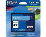 Brother TZ545 3/4 In. White On Blue P-touch Tape, TZe-545
