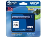 Brother TZe121 Laminated Tape Black on Clear, 9mm