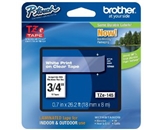 Brother TZe145 Tape, Laminated White on Clear, 18mm