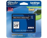 Brother TZe325 Tape, White on Black, 9mm