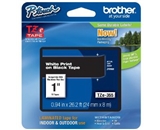 Brother TZe355 Laminated Tape White on Black, 24mm