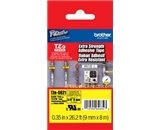 Brother TZeS621 3/8 Inch Black on Yellow Extra Strength Tape