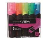 Uni Promark View Highlighter - 5 Color Set