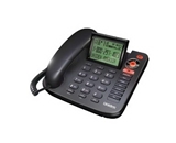 Uniden 1380BK Corded Caller ID phone with Answering System, black, one phone