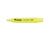 Universal 08861 Desk Highlighter, Chisel Tip, Fluorescent Yellow, 12/Pk