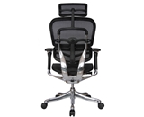Ergohuman V200HRBLK Chair with Headrest in Black Mesh and Black Frame