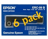 Value Pack of 6 Epson BLACK RIBBON CASSETTE FOR M-160 (ERC-09B)