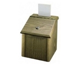 Vertiflex Products 50007 Wood Suggestion Box, Medium Oak Finish, 7-3/4W X 7-1/4D X 9-3/4H