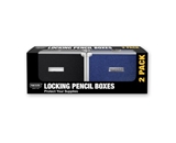 Two-Pack Pencil Box, 1 Black, 1 Blue - Assorted - Vaultz - VZ00413