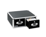 Vaultz Locking VZ01395 Index Card Cabinet Double Drawer - Black