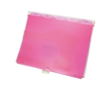 Wilson Jones View-Tab Transparent Dividers, 5-Tab Set, Pink Poly Tabs (W61005)